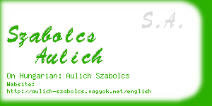 szabolcs aulich business card